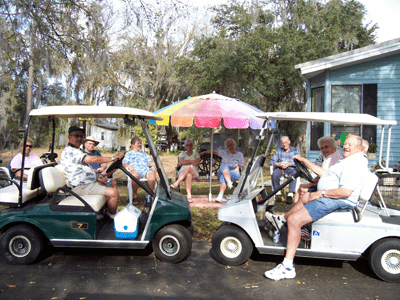 Residents in Golf Carts